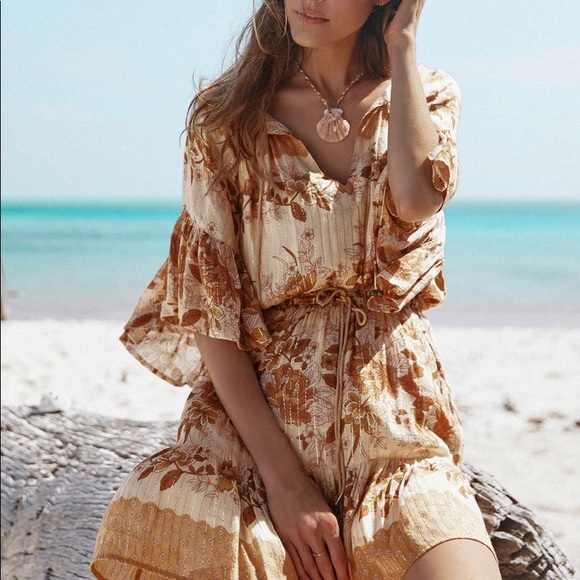 Spell Dresses & Skirts - SPELL - coco lei flutter dress Caramel (mini)